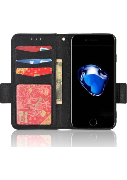 Iphone Se 2020/2022 Pu Deri Yan Toka Manyetik Kart Yuvaları Için Kılıf (Yurt Dışından)