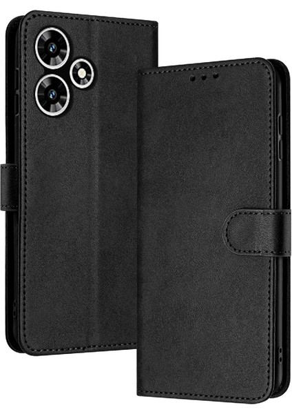 Toka Saf Renk Kickstand Pu ile Infinix Sıcak 30 4g Için Flip Case (Yurt Dışından)