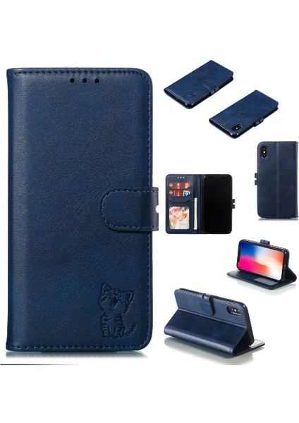 Cüzdan Kılıf iphone X/xs Manyetik Kapatma Kart Tutucu Kickstand Tüm (Yurt Dışından)