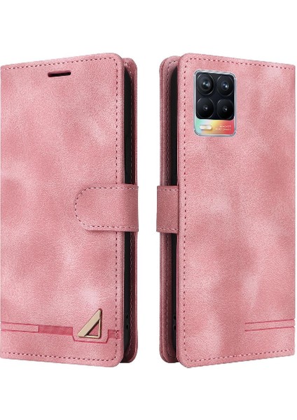 Realme 8 4g Için Flip Case Cüzdan Kapak Çevirin Deri Kılıf Basit Iş (Yurt Dışından)