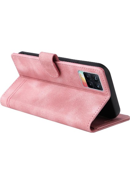 Realme 8 4g Için Flip Case Cüzdan Kapak Çevirin Deri Kılıf Basit Iş (Yurt Dışından)