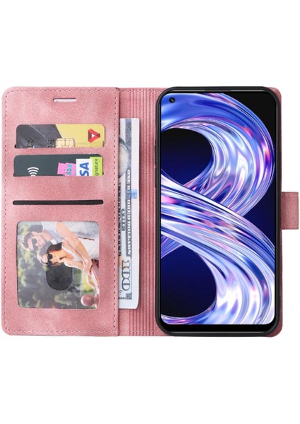 Realme 8 4g Için Flip Case Cüzdan Kapak Çevirin Deri Kılıf Basit Iş (Yurt Dışından)