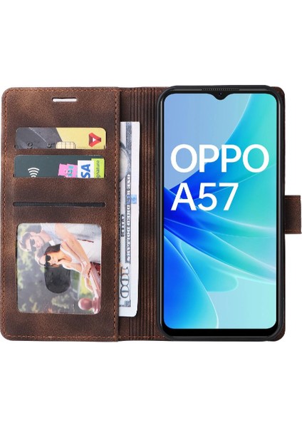 Oppo A57 4g Için Flip Case Kapak Cüzdan Darbeye Basit Iş (Yurt Dışından)