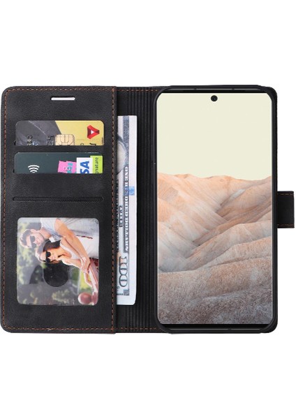 Google Piksel 6 Pro Flip Kapak Için Flip Case Cüzdan Darbeye Basit Kılıf (Yurt Dışından)