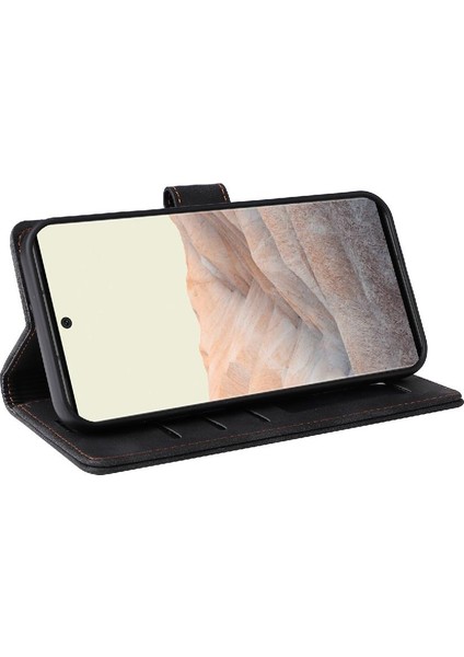 Google Piksel 6 Pro Flip Kapak Için Flip Case Cüzdan Darbeye Basit Kılıf (Yurt Dışından)