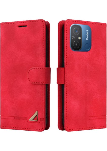 Xiaomi Redmi 12C Deri Kılıf Için Flip Case Darbeye Basit Iş (Yurt Dışından)