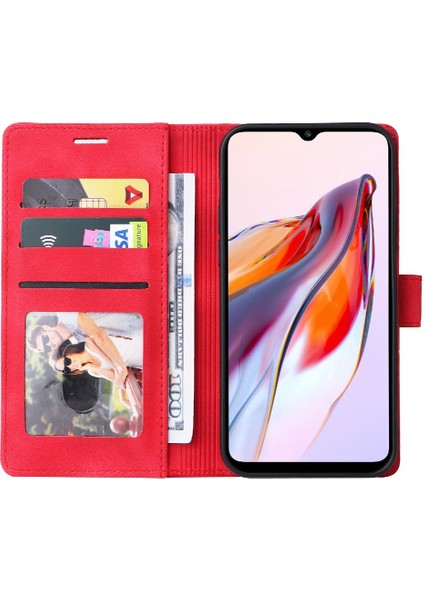 Xiaomi Redmi 12C Deri Kılıf Için Flip Case Darbeye Basit Iş (Yurt Dışından)