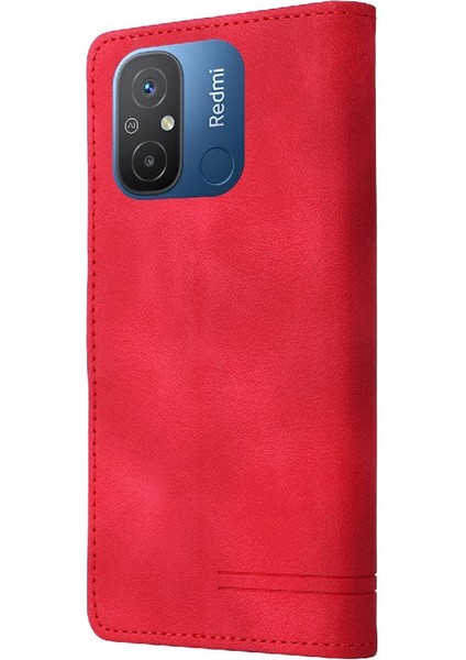 Xiaomi Redmi 12C Deri Kılıf Için Flip Case Darbeye Basit Iş (Yurt Dışından)