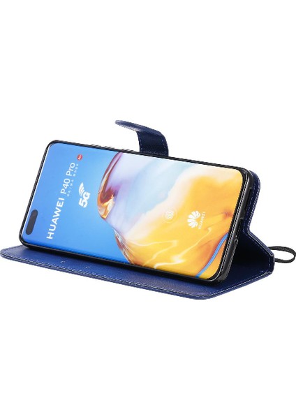 Mellow Shop Huawei P40 Pro Klasik Düz Renk ile Yüksek Kaliteli Deri Flip Case (Yurt Dışından)