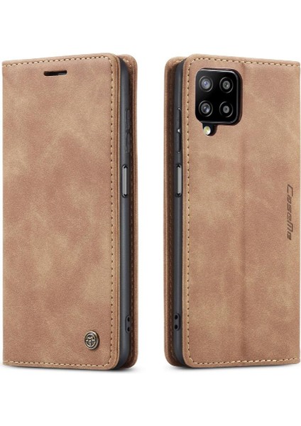 Samsung Galaxy A12 5g Manyetik Kapatma Darbeye Vintage Pu Için Flip Case (Yurt Dışından)