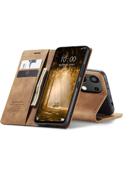 Xiaomi Redmi Not 13 Için Flip Case 4g Vintage Pu Deri Cüzdan Çevir Folio (Yurt Dışından)