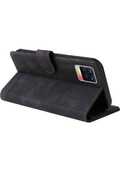 Realme 8 4g Için Flip Case Cüzdan Kapak Çevirin Deri Kılıf Basit Iş (Yurt Dışından)