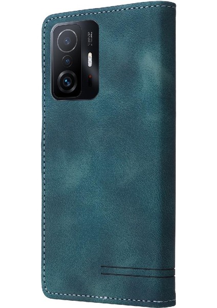 Xiaomi 11T/11T Pro Için Flip Case Basit Iş Deri Kılıf Darbeye (Yurt Dışından)