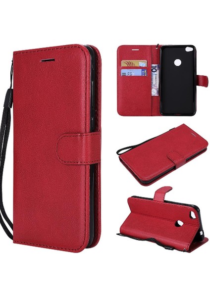 Huawei P8 Lite Klasik Düz Renk Iş Cüzdan Telefon Için Flip Case (Yurt Dışından)