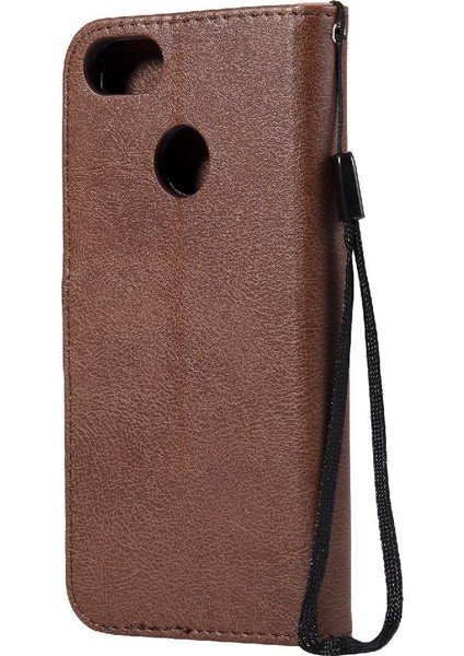 Huawei P9 Lite Mini Iş Cüzdan Telefon Kılıfı Için Flip Case Klasik Katı (Yurt Dışından) modelleri