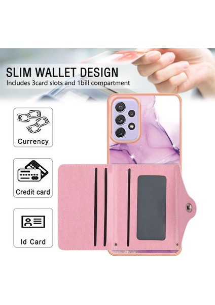 Samsung Galaxy Için Kılıf A52S 5g Mermer Kart Yuvaları Yumuşak Tpu Tampon Ince (Yurt Dışından)