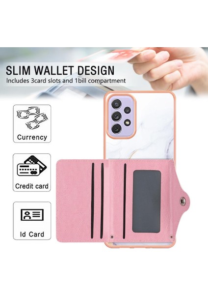 Samsung Galaxy Için Kılıf A52S 5g Mermer Kart Yuvaları Yumuşak Tpu Tampon Ince (Yurt Dışından)