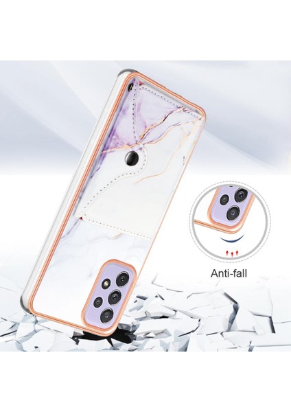 Samsung Galaxy Için Kılıf A52S 5g Mermer Kart Yuvaları Yumuşak Tpu Tampon Ince (Yurt Dışından)