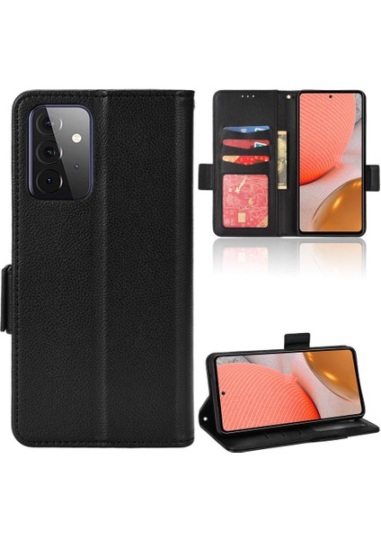 Samsung Galaxy A72 Manyetik Yan Toka Cüzdan Pu Deri Kart (Yurt Dışından)