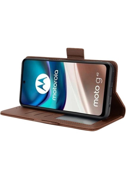 Motorola Moto G42 Cüzdan Manyetik Kart Yuvaları Tutucu Yan Toka (Yurt Dışından) modelleri