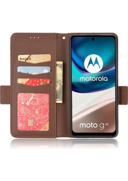 Motorola Moto G42 Cüzdan Manyetik Kart Yuvaları Tutucu Yan Toka (Yurt Dışından) fırsatları