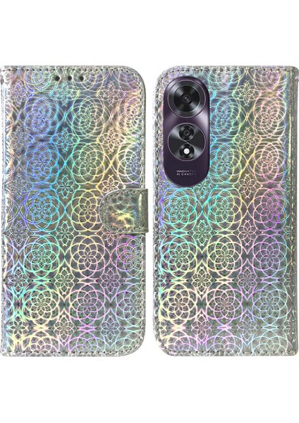 Oppo A60 4g Kart Yuvası Standı Tutucu Için Flip Case Glitter Renkli Premium (Yurt Dışından)