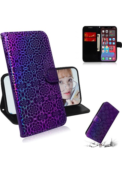 Mellow Shop Oppo A3 Pro 5g Için Flip Case Glitter Renkli Premium Pu Deri Kart Yuvası (Yurt Dışından)