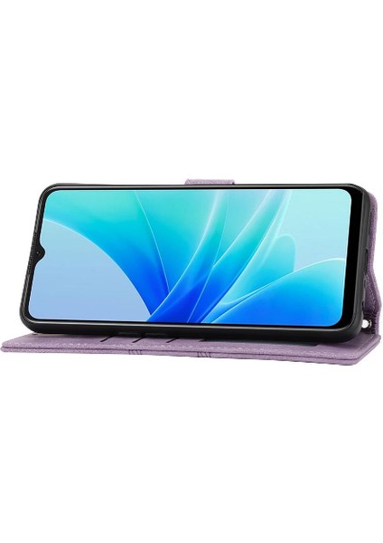 Oppo Için Flip Case A54 4G/A77 4G/A77S Kickstand Cüzdan Kılıf Darbeye Pu (Yurt Dışından)