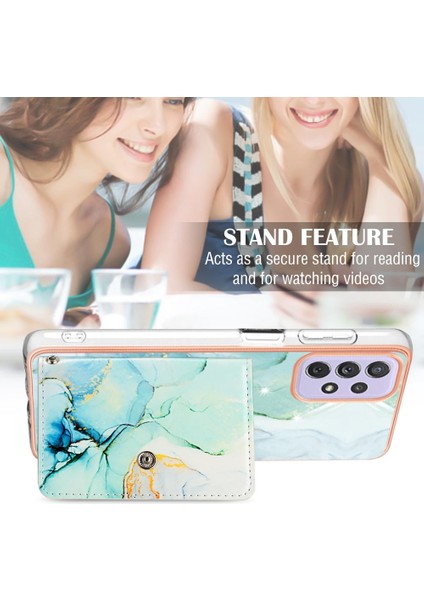Samsung Galaxy Için Kılıf A52S 5g Mermer Kart Yuvaları Yumuşak Tpu Tampon Ince (Yurt Dışından)