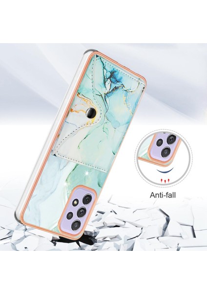 Samsung Galaxy Için Kılıf A52S 5g Mermer Kart Yuvaları Yumuşak Tpu Tampon Ince (Yurt Dışından)