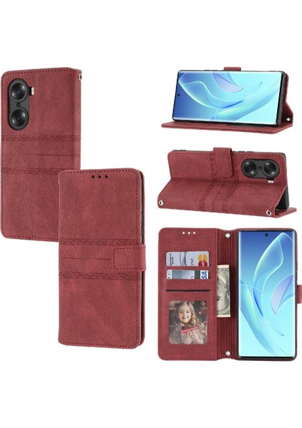 Onur 60 Kickstand Manyetik Kapatma Darbeye Koruyucu Pu Için Flip Case (Yurt Dışından)