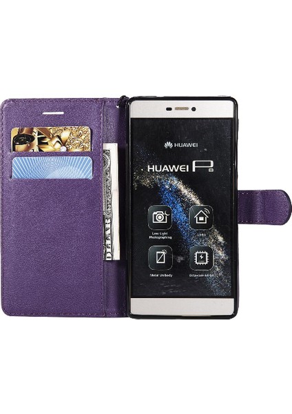 Kart Yuvası Klasik ile Huawei P8 Iş Cüzdan Telefon Kılıfı Için Flip Case (Yurt Dışından)