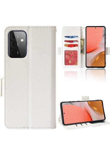 Samsung Galaxy A72 Manyetik Yan Toka Cüzdan Pu Deri Kart (Yurt Dışından)