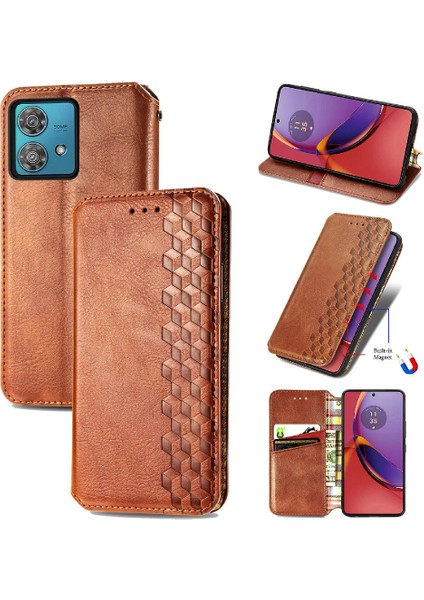 Mellow Shop Motorola Moto G84 5g Deri Kılıf Kapak Çevirin Cüzdan Fonksiyonu (Yurt Dışından)