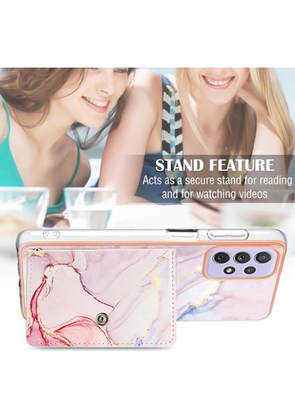 Samsung Galaxy Için Kılıf A52S 5g Mermer Kart Yuvaları Yumuşak Tpu Tampon Ince (Yurt Dışından)