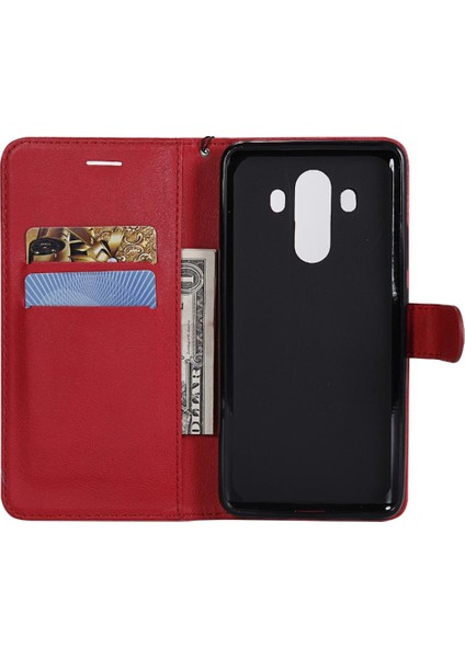 Huawei Mate 10 Pro Için Flip Case Klasik Katı Renk Kart Yuvası ile Yüksek (Yurt Dışından)