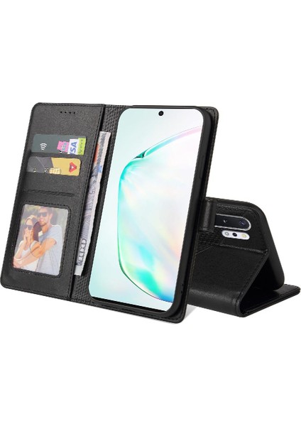 Samsung Galaxy Not 10 Pro Üç Kart Yuvaları Premium Deri Için Flip Case (Yurt Dışından)