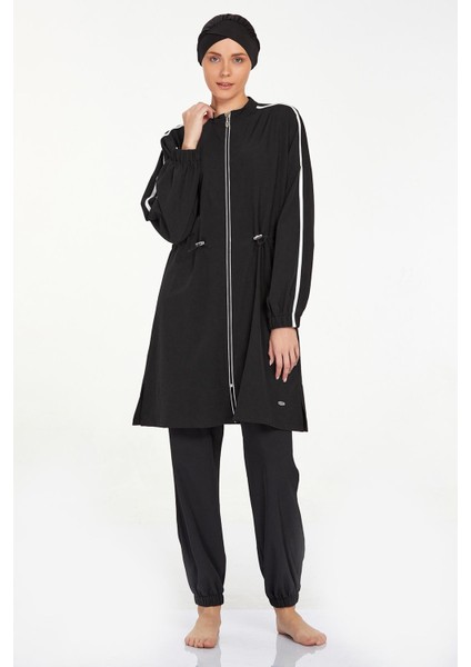 Spor Likra Tam Kapalı Tesettür Mayo Maddıe 4581 Siyah modelleri