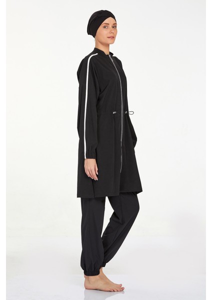 Spor Likra Tam Kapalı Tesettür Mayo Maddıe 4581 Siyah fırsatları