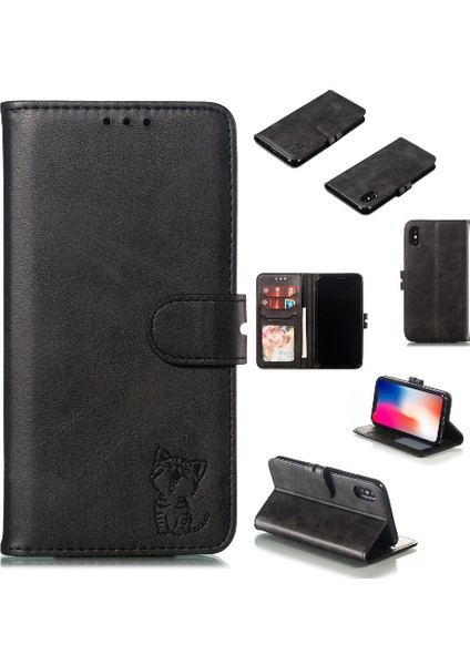 Cüzdan Kılıf iphone X/xs Manyetik Kapatma Kart Tutucu Kickstand Tüm (Yurt Dışından)
