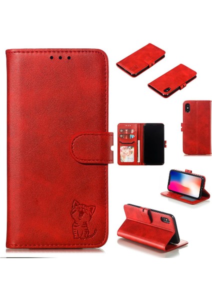 Cüzdan Kılıf iphone X/xs Manyetik Kapatma Kart Tutucu Kickstand Tüm (Yurt Dışından)