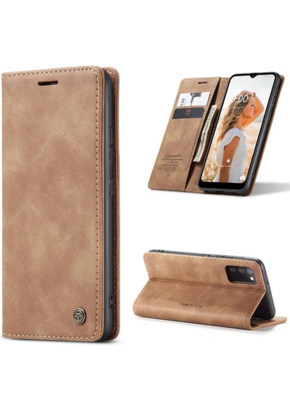 Samsung Galaxy A02S Için Flip Case Vintage Pu Deri Cüzdan Flip Folio (Yurt Dışından)