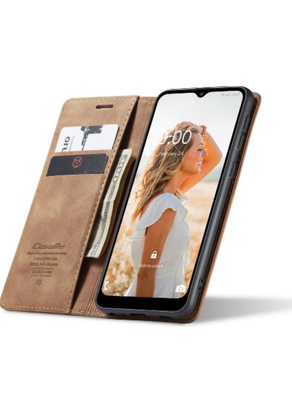 Samsung Galaxy A02S Için Flip Case Vintage Pu Deri Cüzdan Flip Folio (Yurt Dışından)