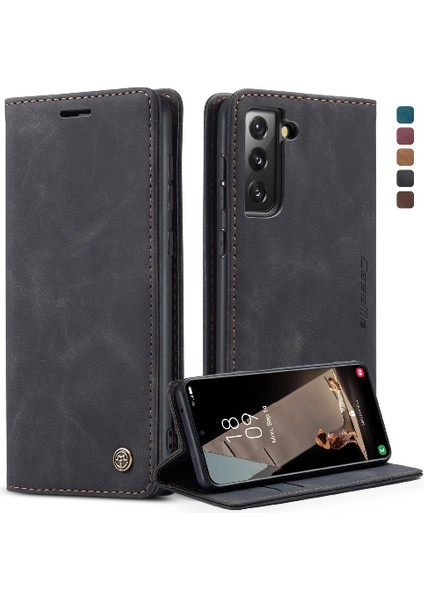 Samsung Galaxy S21 Fe Flip Case Için Folio Kitap Vintage Pu Deri (Yurt Dışından)