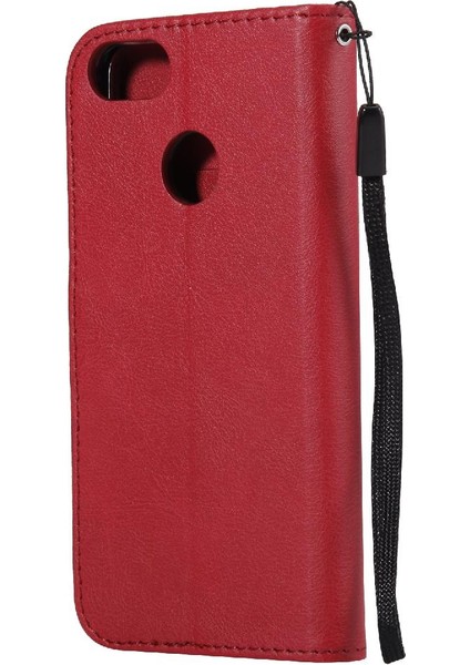 Huawei P9 Lite Mini Iş Cüzdan Telefon Kılıfı Için Flip Case Klasik Katı (Yurt Dışından) modelleri