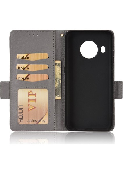 Nokia X10 Için KILIF/X20 Cüzdan Kart Yuvaları Tutucu Manyetik Pu Deri Yan (Yurt Dışından) modelleri