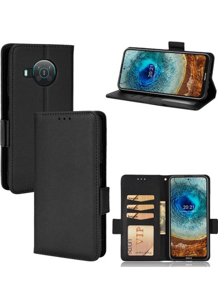 Nokia X10 Için KILIF/X20 Cüzdan Kart Yuvaları Tutucu Manyetik Pu Deri Yan (Yurt Dışından) modelleri