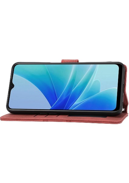 Oppo Için Flip Case A54 4G/A77 4G/A77S Kickstand Cüzdan Kılıf Darbeye Pu (Yurt Dışından)