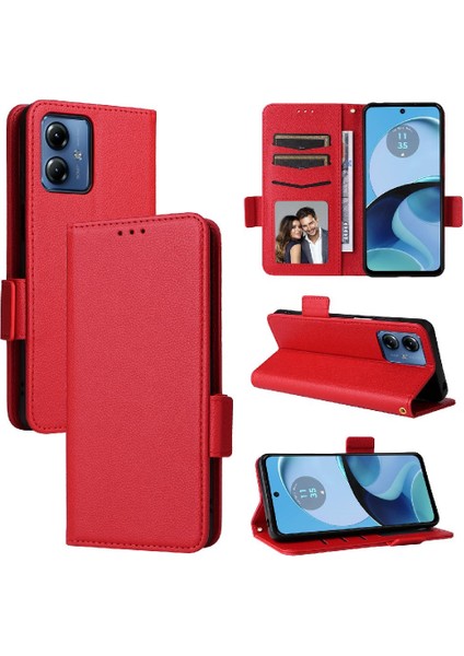 Motorola Moto G14 4g Kart Yuvaları Tutucu Pu Deri Manyetik Cüzdan (Yurt Dışından)