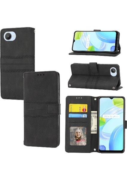 Realme C30/C30S Manyetik Kapatma Darbeye Koruyucu Kılıf Için Flip Case (Yurt Dışından)
